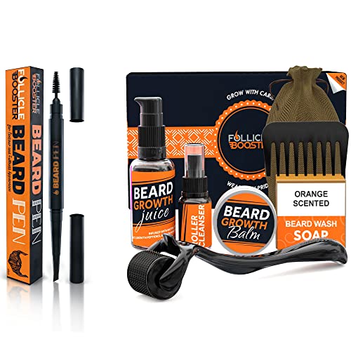 FOLLICLE BOOSTER Beard Growth Kit + Beard Pen