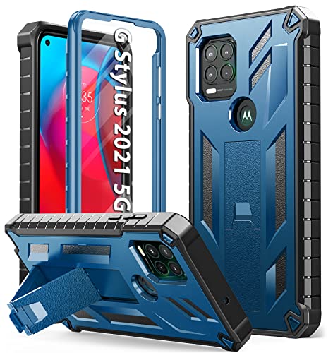 for Motorola Moto G Stylus 5G Case: Built-in Screen Protector Kickstand Full Body Dual-Layer Protective Shockproof Heavy-Duty Military Grade Tough Rugged SOiOS Phone Cover (NOT 2022)
