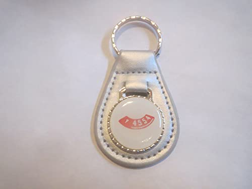 1960’s 1970’s GTO LEMANS 455 HIGH PERFORMANCE 455HP LOGO LEATHER KEYCHAIN – SILVER