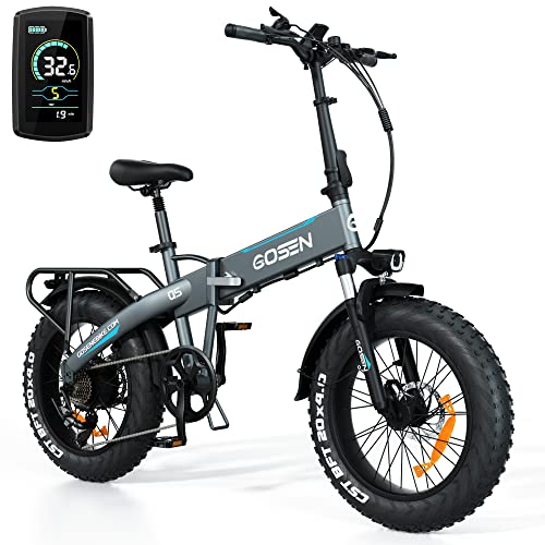 LANDX GOSEN Q5 Electric Bike for Adults Foldable 20” Fat Tire Ebike 750W Motor 28MPH Max Speed 48V 12Ah Removable Battery Dual Shock Absorber Shimano 7-Speed Adult Electric Bicycle