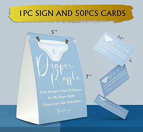 Diaper Raffle Sign,Diaper Raffle Baby Shower Game Kit (1 Standing Sign + 50 Guessing Cards),Blue Diapers Insert Ticket,Baby Showers Decorations,Card for Baby Shower Game to Bring a Pack of Diapers-XN02 | The Storepaperoomates Retail Market - Fast Affordable Shopping