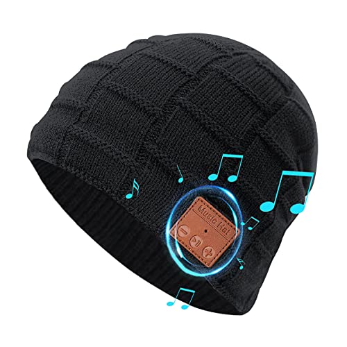CCHKFEI Bluetooth Beanie Hat for Men Women,Unisex Wireless Bluetooth Music Hat with Stereo Headphones Mic Compatible,Winter Sports Gifts for Family, Friends, New Year, Christmas and Birthday