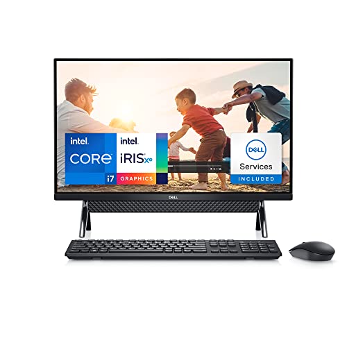 Dell Inspiron 7700 27-inch All in One Desktop Computer – FHD (1920 x 1080) Display, Pop-Up Webcam, Intel Core i7-1165G7, 12GB DDR4 RAM, 1TB HDD, Intel Iris Xe Graphics, Windows 11 Pro – Black