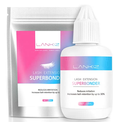LANKIZ Lash Bonder for Eyelash Extension Glue, Eyelash Extension Bonder, Superbonder Sealant, Reduces Irritation, Increas Lash Retention by up to 30%, 0.5oz/15ml (15ml)…