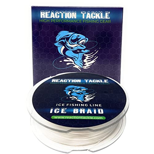 Reaction Tackle Ice Braid – Ice Fishing Braided Line, Tip-Up Line – Ice White – 30LB / 150yds
