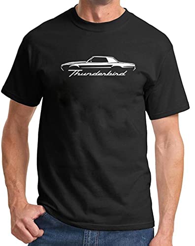 1967-71 Ford Thunderbird Classic Outline Design Print Tshirt XXXX-Large Black