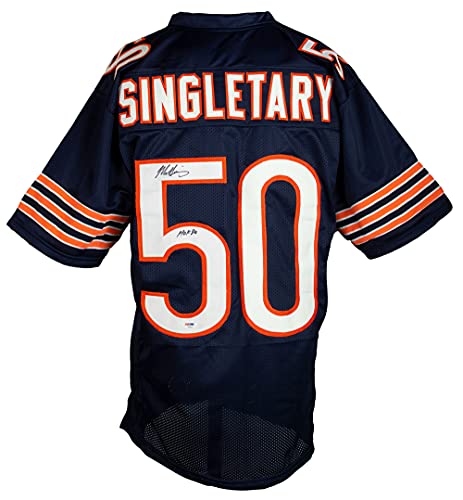 Mike Singletary Signed Custom Blue Pro Style Football Jersey HOF 98 Inscription PSA/DNA
