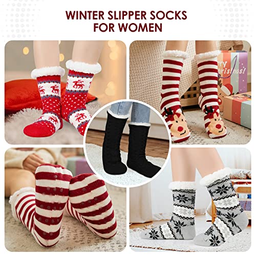 Fuzzy Socks for Women House Socks Indoor Winter Warm Furry Socks Athletic Socks for Christmas Blue Bear One Size | The Storepaperoomates Retail Market - Fast Affordable Shopping