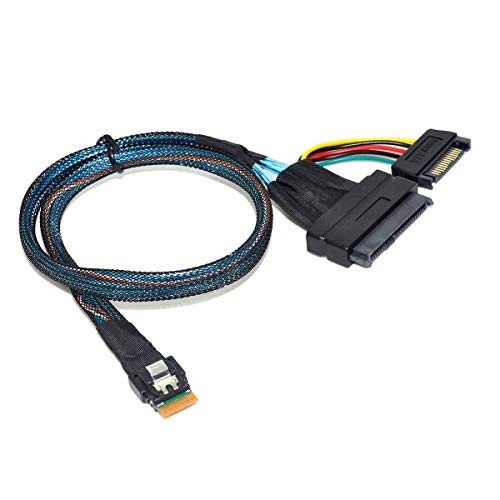 Cablecc U.2 U2 SFF-8639 to Slimline SFF-8654 4i NVME PCIe SSD Cable for Mainboard SSD 750 p3600 p3700 M.2 50CM