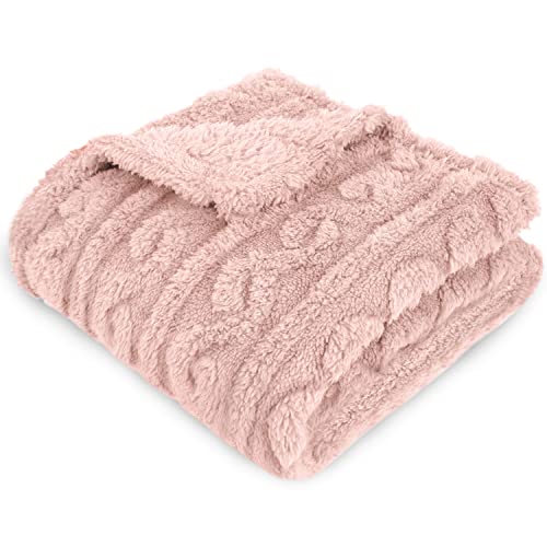 Baby Blanket for Girls Toddlers 3D Fleece Fluffy Fuzzy Blanket for Baby, Soft Warm Cozy Fleece Blanket, Infant or Newborn Receiving Blanket (30x40inch, Pink)