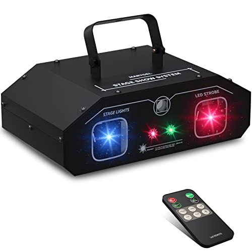 Party Lights DJ Disco Lights MARYGEL 5 in 1 RGB Mixed Effects Stage Lights Sound Activated with Remote DMX Control Patterns Projector Club Lights for Disco Dancing Birthday Christmas Wedding