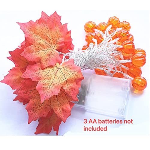 frestar 20Ft/ 40 LED Maple Leaves Light and Pumpkin Light for Thanksgiving Decoration 3AA Battery Operated Home Indoor Party Holiday Decoration | The Storepaperoomates Retail Market - Fast Affordable Shopping