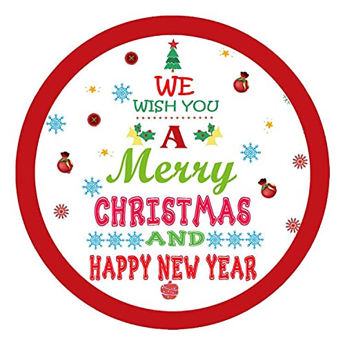YOUOK Merry Christmas Stickers Label, 2 Inch Happy New Year Stickers,Decorative Stickers for Decoration and Sealing,New Year Holiday Cards Gift Envelopes Boxes Sticker (500 Adhesive Labels)
