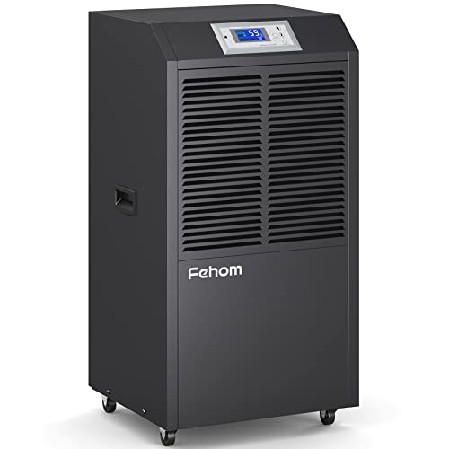 Fehom Supersized Commercial 232 Pints Dehumidifier for Space up to 8000 Sq. Ft – Includes 3.3 ft Drain Hose and Washable Filter – 24Hr Timer Ideal for Large Basements, Industrial Spaces and Job Sites