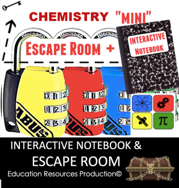 Chemistry Interactive Notebook & Escape Room Combination Bundle