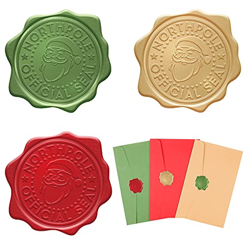 540 Pieces Christmas Wax Seal Stickers Vintage Christmas Holiday Envelope Seal Sticker Santa Northpole Official Wax Seal for Party Favors, Invitations, Greeting Cards