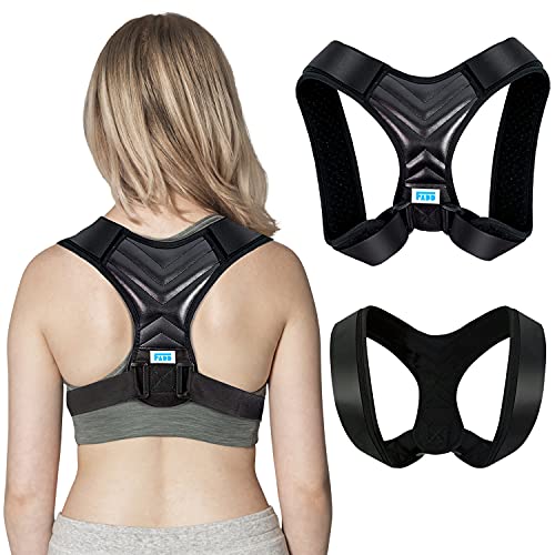 FADD Posture Corrector for Men and Women, Universal Fit Adjustable Upper Lower Back Brace for Pain Relief & Support, Comfortable & Breathable Straps, Invisible Under Clothing