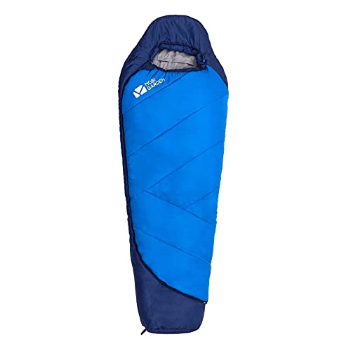 MOBI GARDEN Mummy Sleeping Bag for Adults Kids 3 Season Camping Lightweight 1.6kg Warm & Cold Weather Outdoor Hiking Backpacking Camping Portable Blue