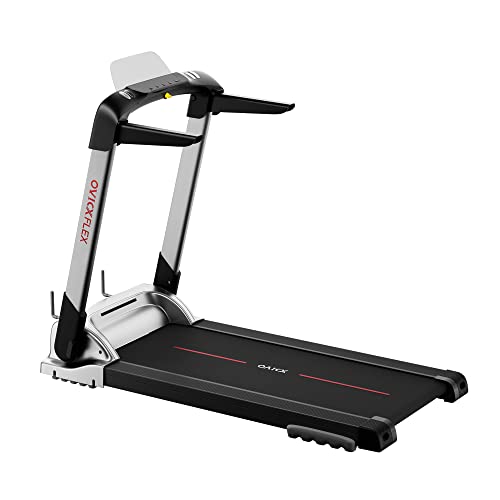 OVICX Quiet Portable Folding Flex Treadmill w/Shock Absorption, Bluetooth Connectivity, Fitness App Membership for Work from Home Walking or Jogging