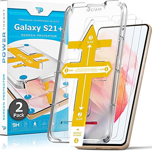 Power Theory Screen Protector for Samsung Galaxy S21 PLUS 5G [2 Pack] with Easy Install Kit [Premium Tempered Glass for S21+]