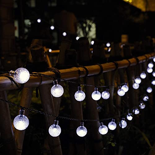 KLED Solar Outdoor String Lights Fairy Lights 36ft 60 LED Solar led Lights Outdoor 8 Modes Waterproof Solar Christmas Lights Outdoor Indoor Decoration for Wedding, Garden, Home, Patio, Party (White) | The Storepaperoomates Retail Market - Fast Affordable Shopping