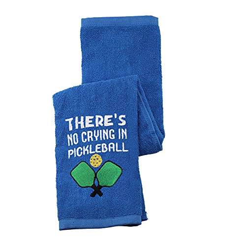Pickleball Towel There’s No Crying in Pickleball Player Embroidered Sports Teem Hand Towel Gift for Pickleball Player (No Crying in Pickleball)