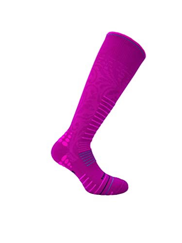 Sweet Silver Women Ski Socks-Floral Pink-S