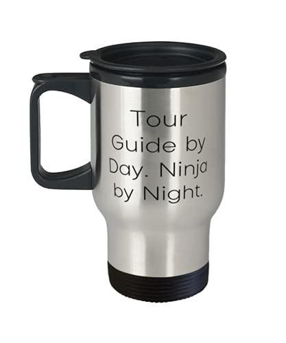 Tour Guide by Day. Ninja by Night. Travel Mug, Tour guide Present From Team Leader, Unique Travel Mug With Lid For Men Women