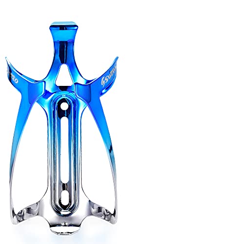 Danoensit Bike Water Bottle Holder Aluminum Alloy Lightweight Colorful Bicycle Water Bottle Cage with Screws 1pc Blue-Silver