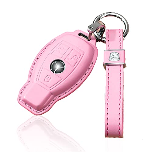 ZHAOZOUL Car Remote Key Case Cover Shell Fob For Mercedes Benz A B C E S Class W204 W205 W212 W213 W176 GLC CLA AMG W177 (A-Pink), One Size, ZHAOZOUL