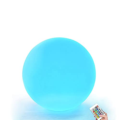 dpcm Outdoor Solar Powered Glowing Ball Light,IP67 Waterproof LED Colour Changing with Remote Control,Solar Globe Light with Stake for Garden, Patio, Home Decor (20cm)