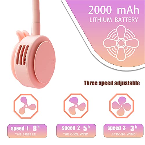 Personal Fans for Your Neck , Personal Fans Around Neck For Women , Hands Free Portable Neck Fan Rechargeable Wearable Bladeless Neck Cooling Fan Personal Cooling Device for Outdoor Travel Sports(Pink) | The Storepaperoomates Retail Market - Fast Affordable Shopping