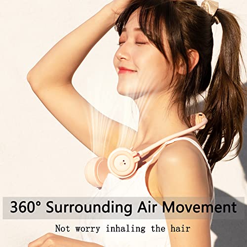 Personal Fans for Your Neck , Personal Fans Around Neck For Women , Hands Free Portable Neck Fan Rechargeable Wearable Bladeless Neck Cooling Fan Personal Cooling Device for Outdoor Travel Sports(Pink) | The Storepaperoomates Retail Market - Fast Affordable Shopping