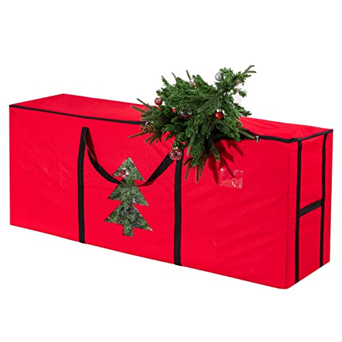 habibee Christmas Tree Storage Bag for 9Ft Artificial Trees, 67″ L×27.5″ W×18″ H Holiday Storage Box, Waterproof Heavy Duty 600D Oxford, Durable Handles & Sleek Dual Zipper