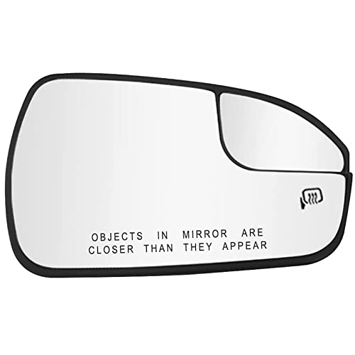 Right Passenger Side Heated Mirror Glass Replacement For 2013-2020 Ford Fusion Side Mirror – Passenger Side Mirror Heated Convex Glass With Blind Spot Detect Rear Holder, Replace DS7Z17K707B