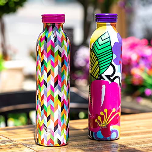 French Bull Double-Wall Insulated Stainless Steel Water Bottle – 20oz Retro Aesthetic Water Bottles, Condensation Free, Keep Drinks Hot & Cold, BPA Free Slim Metal Water Bottle – Screw Top Lid – Oasis | The Storepaperoomates Retail Market - Fast Affordable Shopping