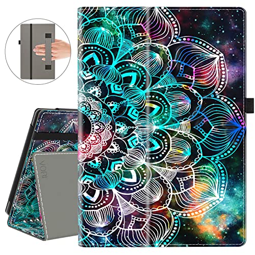 VORI Case for All-New Amazon Fire HD 10 Tablet (11th Generation 2021 Release) and Fire HD 10 Plus 2021, Slim Folding Stand Folio Cover with Auto Wake/Sleep & Hand Strap for Fire 10.1 Inch, Mandala
