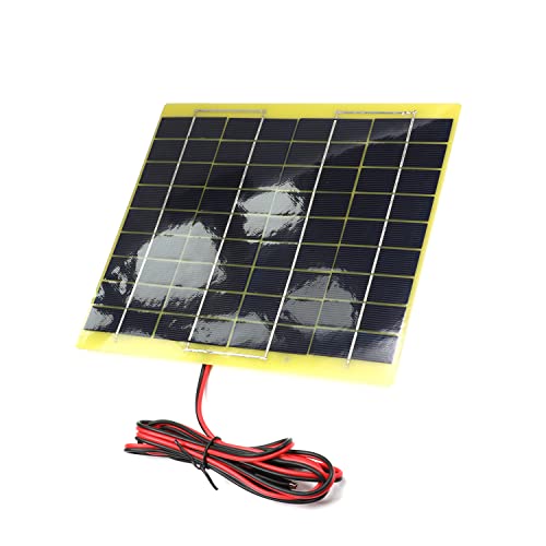 Heyiarbeit 18V 5W Polycrystalline Mini Solar Panel Module DIY for Light Toys Charger 200x210mm, 1Pcs