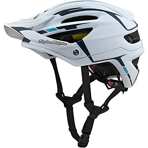 Troy Lee Designs Adult|All Mountain|Mountain Bike Half Shell A2 Helmet Sliver W/MIPS (White/Marine, MD/LG)