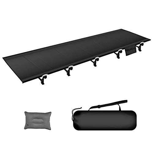 Cambyso Camping Cot Ultralight and Compact Outdoor Folding Bed Heavy Duty Portable Bed Camping Gear Supplies for Camping, Trekking, Fishing, Beach and Office Nap
