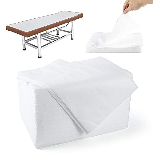 60Pcs Disposable Bed Sheets Non-Woven Fabric Massage Bed Cover Breathable Disposable Massage Table Sheets 31.5″X 75″ for Spa, Massage,Beauty Salon, Hotels