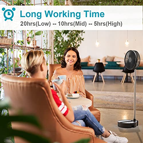 GONGDAO Oscillating Standing Fan-Portable & Foldable, Rechargeable Battery Operated Fan, Used as a Floor Fan or a Desk Fan, Adjustable Height, 8 inch 10000mAh, Quiet | The Storepaperoomates Retail Market - Fast Affordable Shopping
