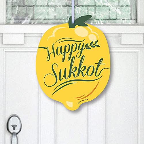 Big Dot of Happiness Sukkot – Hanging Porch Sukkah Jewish Holiday Outdoor Decorations – Front Door Decor – 1 Piece Sign