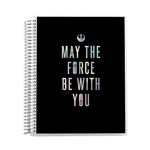 7″ x 9″ Spiral Bound College Ruled Notebook – Star Wars May The Force Be with You. 160 Lined Page Note Taking & Writing Notebook. 80Lb Thick Mohawk Paper. Stickers Included by Erin Condren.