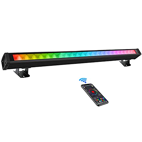 Stage Light Bar, OPPSK 72W 24LEDs RGB Stage Wash Light with APP Control Dimmable Waterproof DJ Light Bar Uplighting for Church Wedding Party Events Stage Lighting