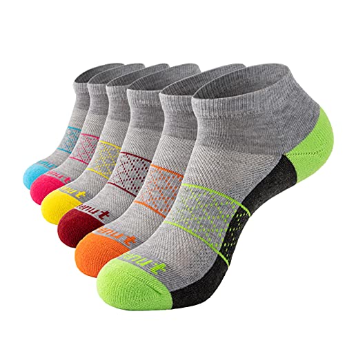 Beenut Womens Ankle Socks – 6 Pairs Running Athletic Cushioned Sole Socks, non-slip Sports Socks.