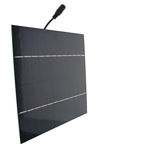 Heyiarbeit 1 Pcs 12V 6W Small Polysilicon Epoxy DIY Solar Panel Module 170mm x 200mm/6.69″ x 7.87″(L*W) with DC Port Plug for Cell Charger