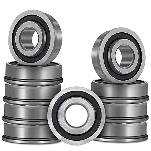 10 Pack Flanged Ball Bearings ID 3/4″ x OD 1-3/8″, for Lawn Mower, Wheelbarrows, Carts & Hand Trucks Wheel Hub, Replacement for , JD AM118315, AM127304, Toro 110513, 251-210, Replacement 532009040 etc