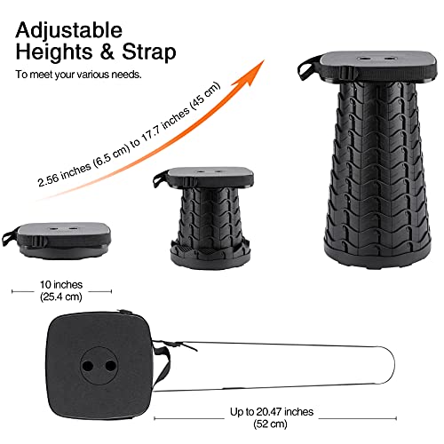 Metuis Upgraded Portable Folding Stool with Larger Seat – Retractable Square Camping Stool for Adults, Telescoping Collapsible Lightweight Compact 12 Heights for Fishing Queuing Gardening Hiking Green | The Storepaperoomates Retail Market - Fast Affordable Shopping