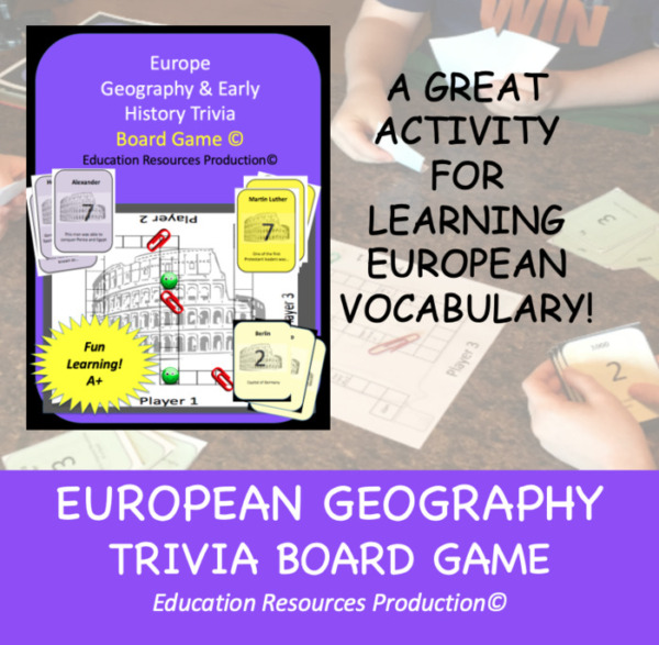 European Geography Trivia Board Game
